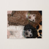 Twee Speelgoed porseleinen kotellen Puppies Legpuzzel (Horizontaal)