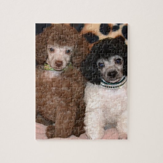 Twee Speelgoed porseleinen kotellen Puppies Legpuzzel (Verticaal)
