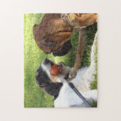 twee speelse honden legpuzzel (Verticaal)