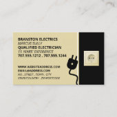 Twee Speldcontactdoos & Stop, Elektricien Visitekaartje (Voorkant)