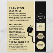 Twee Speldcontactdoos & Stop, Elektricienadvertent Flyer (Voorkant)