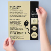 Twee Speldcontactdoos & Stop, Elektricienadvertent Flyer (Hand)