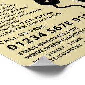 Twee Speldcontactdoos & Stop, Elektricienadvertent Poster (Hoek)