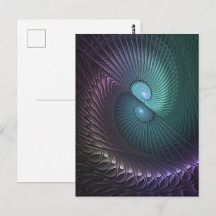 Twee spiraalvormige kleurrijke moderne abstracte f briefkaart