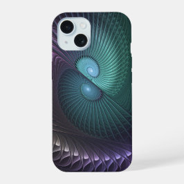 Twee spiraalvormige kleurrijke moderne abstracte f iPhone 15 case