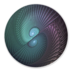 Twee spiraalvormige kleurrijke moderne abstracte f keramische knop