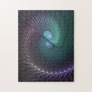 Twee spiraalvormige kleurrijke moderne abstracte f legpuzzel