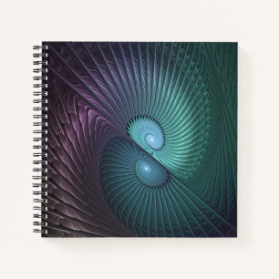 Twee spiraalvormige kleurrijke moderne abstracte f notitieboek
