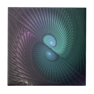 Twee spiraalvormige kleurrijke moderne abstracte f tegeltje