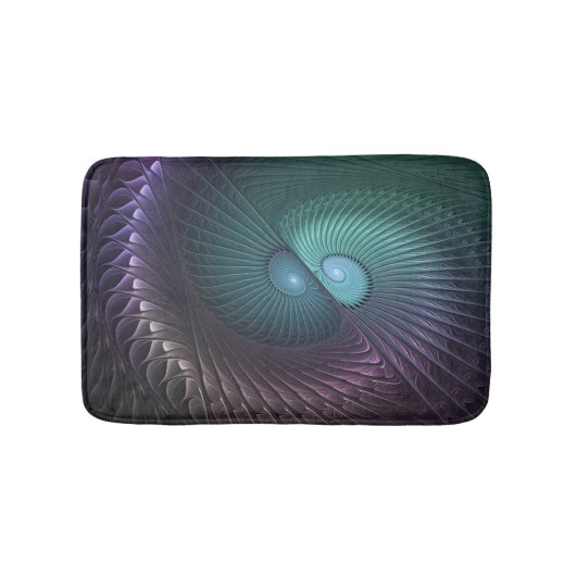 Twee spiralen Kleurrijke Moderne Abstracte Fractal Badmat (Voorkant)