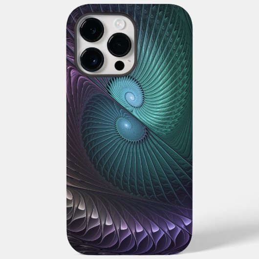 Twee spiralen Kleurrijke Moderne Abstracte Fractal Case-Mate iPhone Case (Achterkant)