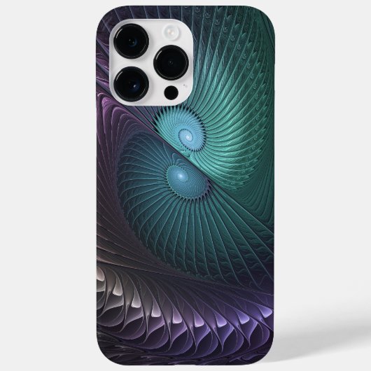 Twee spiralen Kleurrijke Moderne Abstracte Fractal Case-Mate iPhone Case (Achterkant)