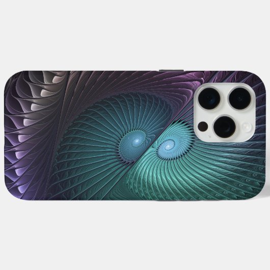 Twee spiralen Kleurrijke Moderne Abstracte Fractal Case-Mate iPhone Case (Achterkant (horizontaal))