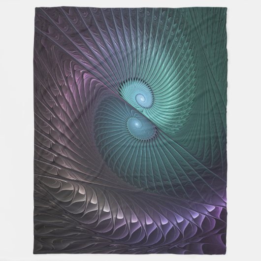 Twee spiralen Kleurrijke Moderne Abstracte Fractal Fleece Deken (Voorkant)