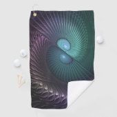Twee spiralen Kleurrijke Moderne Abstracte Fractal Golfhanddoek (Insitu)