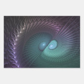 Twee spiralen Kleurrijke Moderne Abstracte Fractal Inpakpapier Vel (Voorkant 2)