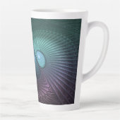 Twee spiralen Kleurrijke Moderne Abstracte Fractal Latte Mok (Rechts)