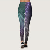 Twee spiralen Kleurrijke Moderne Abstracte Fractal Leggings (Achterkant)