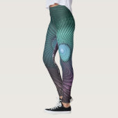 Twee spiralen Kleurrijke Moderne Abstracte Fractal Leggings (Links)