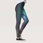 Twee spiralen Kleurrijke Moderne Abstracte Fractal Leggings (Rechts)