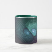 Twee spiralen Kleurrijke Moderne Abstracte Fractal Mok (Midden)