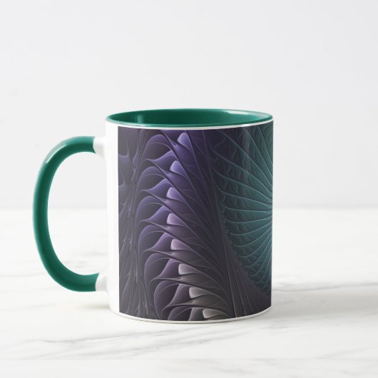 Twee spiralen Kleurrijke Moderne Abstracte Fractal Mok (Links)