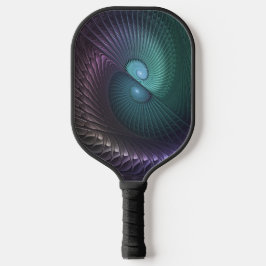 Twee spiralen Kleurrijke Moderne Abstracte Fractal Pickleball Paddle