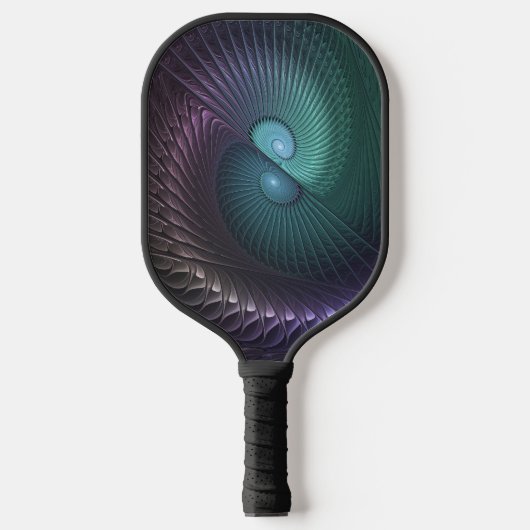 Twee spiralen Kleurrijke Moderne Abstracte Fractal Pickleball Paddle (Voorkant)