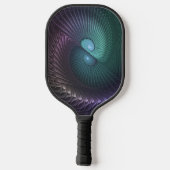 Twee spiralen Kleurrijke Moderne Abstracte Fractal Pickleball Paddle (Achterkant)