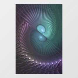 Twee spiralen Kleurrijke Moderne Abstracte Fractal Raamsticker