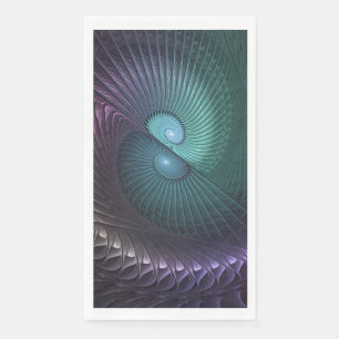Twee spiralen Kleurrijke Moderne Abstracte Fractal Servet