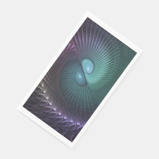 Twee spiralen Kleurrijke Moderne Abstracte Fractal Servet (Hoek)