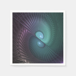 Twee spiralen Kleurrijke Moderne Abstracte Fractal Servet