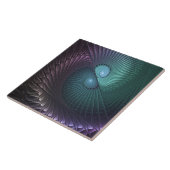 Twee spiralen Kleurrijke Moderne Abstracte Fractal Tegeltje (Zijkant)