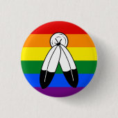 Twee spits-LGBT Pride Flag Badge Ronde Button 3,2 Cm (Voorkant)