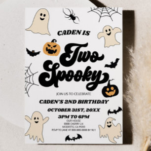 Twee spookachtige Halloween 2e tweede verjaardagsf Kaart