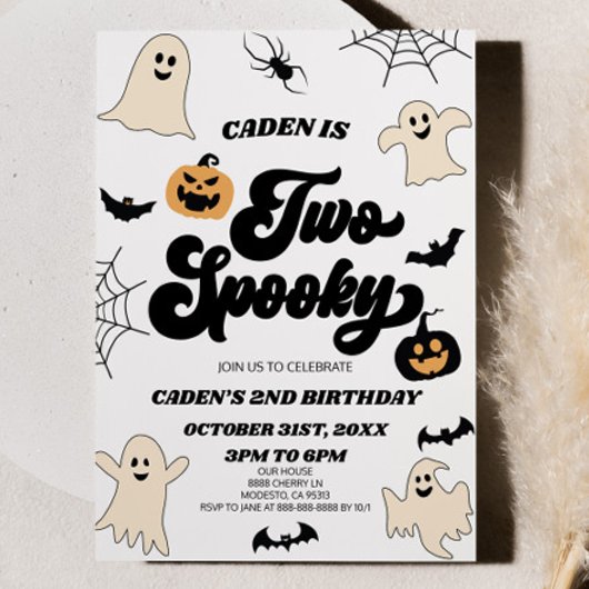 Twee spookachtige Halloween 2e tweede verjaardagsf Kaart