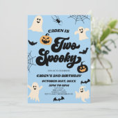Twee spookachtige Halloween 2e tweede verjaardagsf Kaart (Staand voorkant)