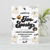 Twee spookachtige Halloween 2e tweede verjaardagsf Kaart (Staand voorkant)