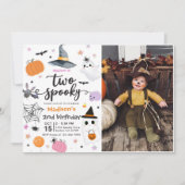 Twee spookachtige Halloween 2e verjaardag foto Kaart (Voorkant)