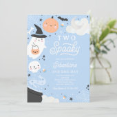 Twee spookachtige Halloween Bly Ghost 2e verjaarda Kaart (Staand voorkant)