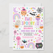 Twee spookachtige Halloween Cuties 2e verjaardagsf Kaart (Voorkant)