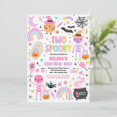 Twee spookachtige Halloween Cuties 2e verjaardagsf Kaart (Staand voorkant)