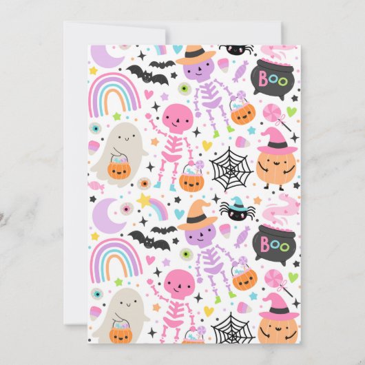 Twee spookachtige Halloween Cuties 2e verjaardagsf Kaart (Achterkant)