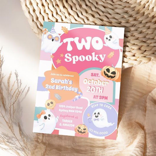 Twee spookachtige Halloween Groovy 2e verjaardagsf Kaart