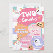 Twee spookachtige Halloween Groovy 2e verjaardagsf Kaart (Voorkant)