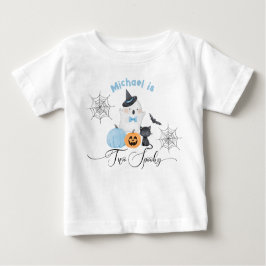 Twee spookachtige Halloween Verjaardag blauw Boo