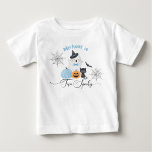 Twee spookachtige Halloween Verjaardag blauw Boo