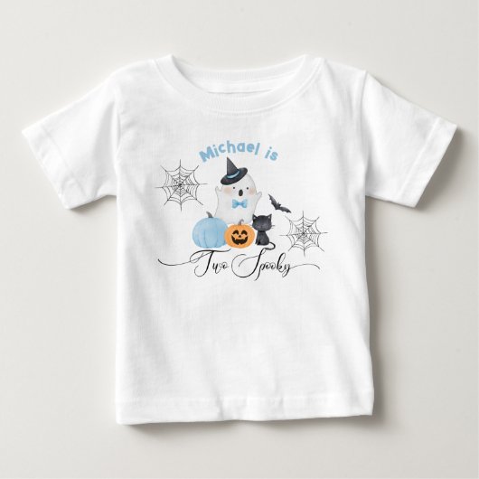 Twee spookachtige Halloween Verjaardag blauw Boo (Voorkant)
