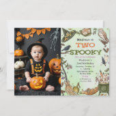 Twee spookachtige heks Halloween 2e verjaardag fot Kaart (Voorkant)